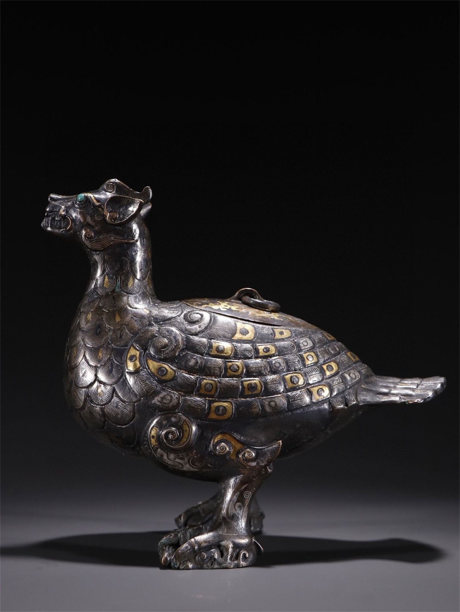 A Chinese Bronze Beast Patterned Incense Burner (1 of 9)