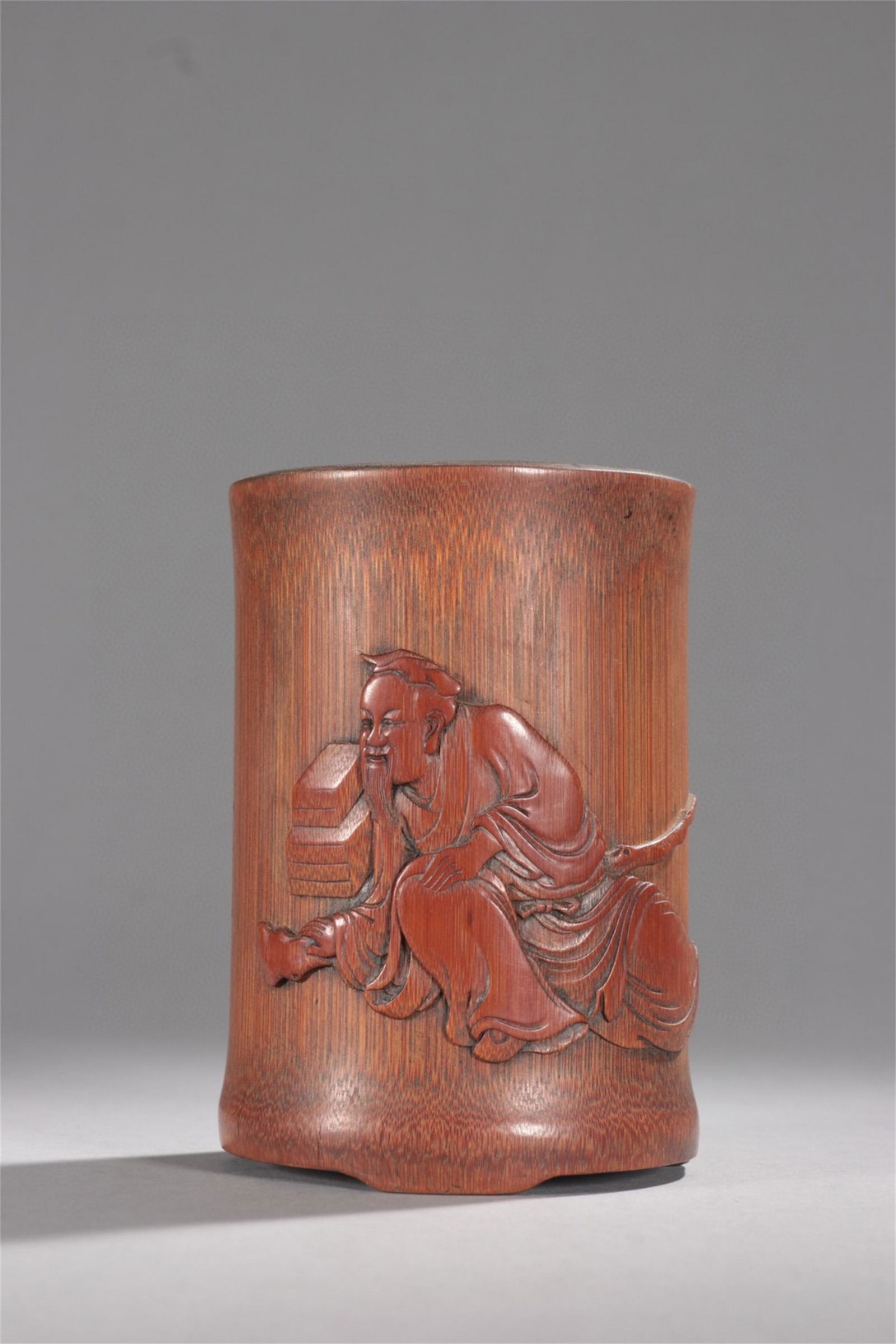 A Chinese Carved Bamboo Figure Patterned Brush Pot (1 of 9)