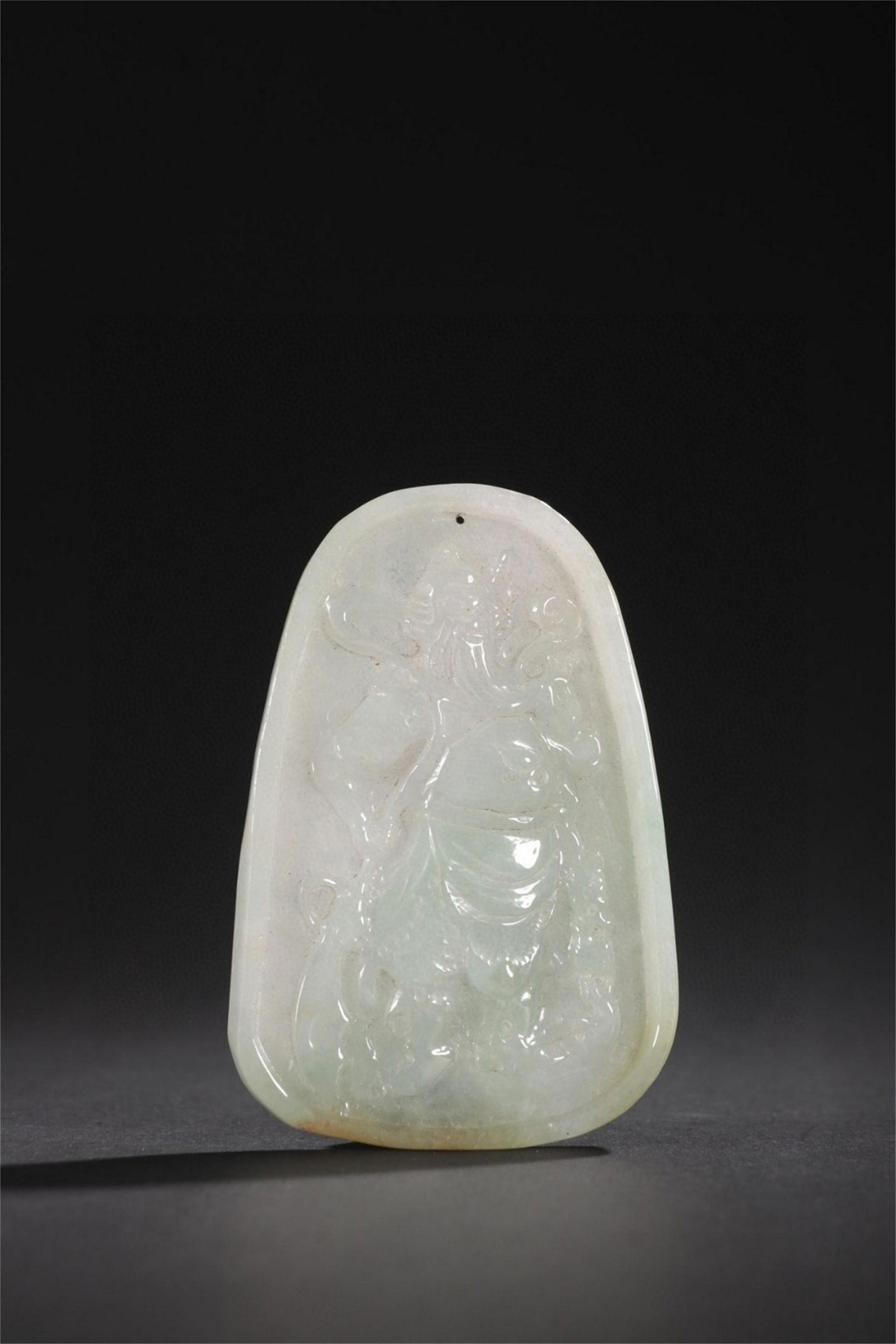 A Chinese Carved Jadeite Pendant (1 of 9)
