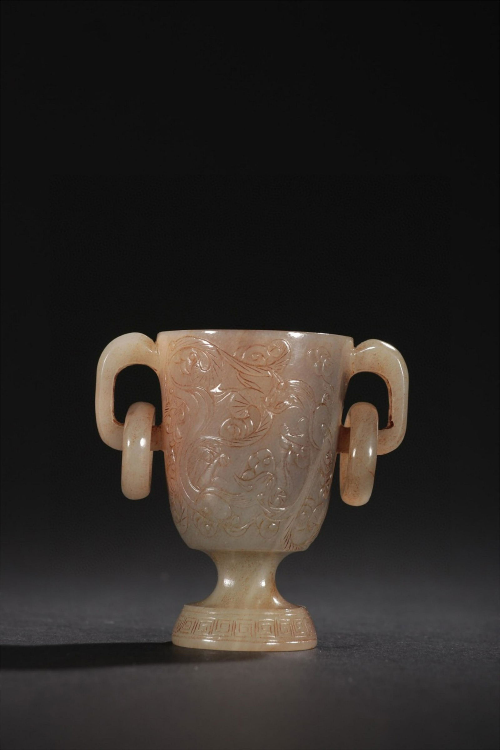 A Chinese Carved Jade Double Ear Cup (1 of 9)