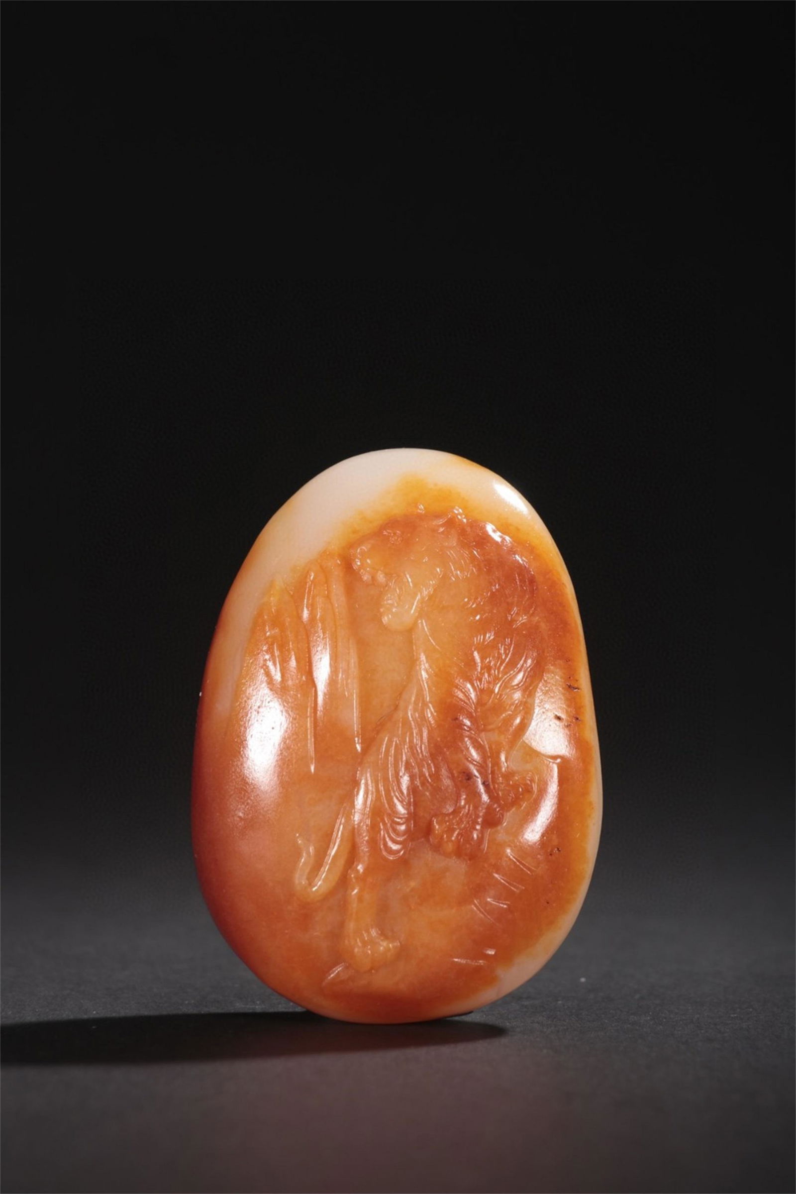 A Chinese Carved Jade Tiger Patterned Decoration (1 of 9)