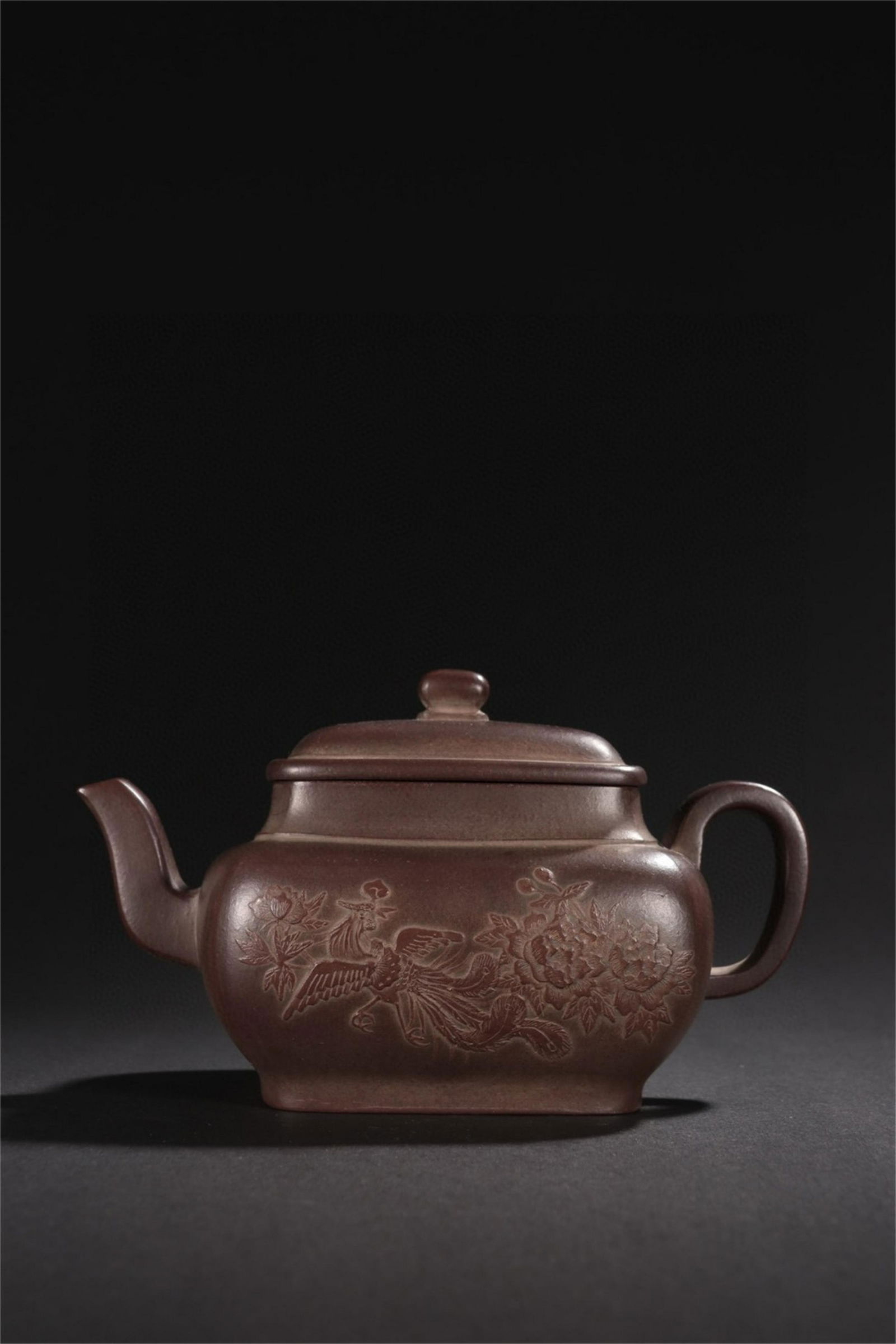 A Chinese Carved Yixing Zisha Phoenix Patterned Teapot (1 of 9)