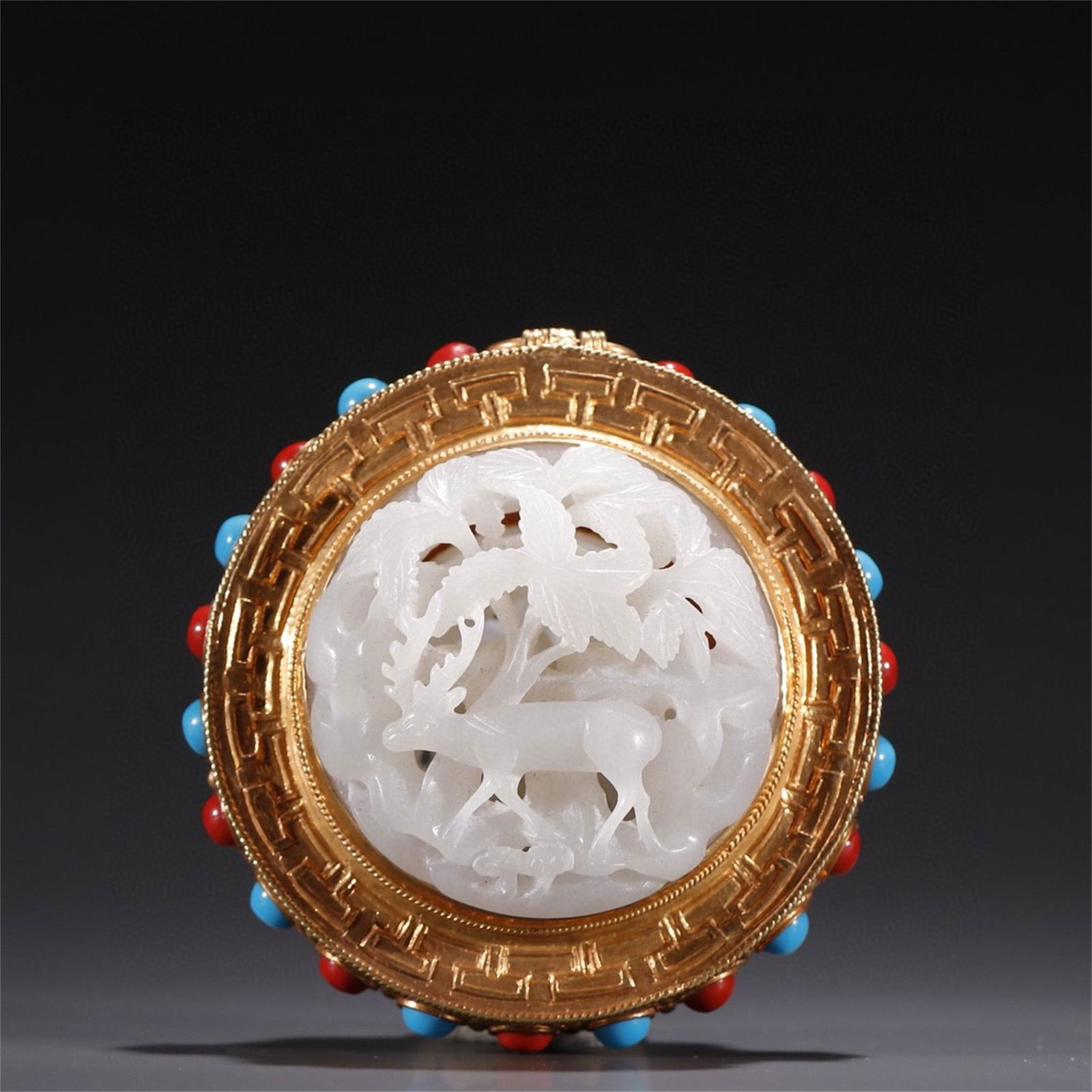 A Chinese Gilt Silver Sachet with Jade Inlaid (1 of 9)