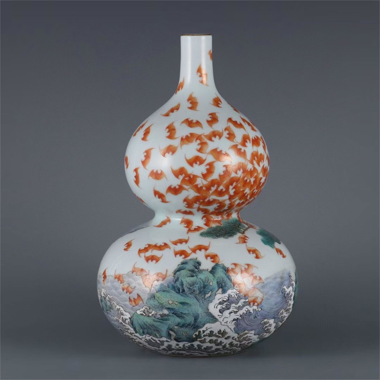 A Chinese Famille Rose Porcelain Double Gourd Vase (1 of 9)