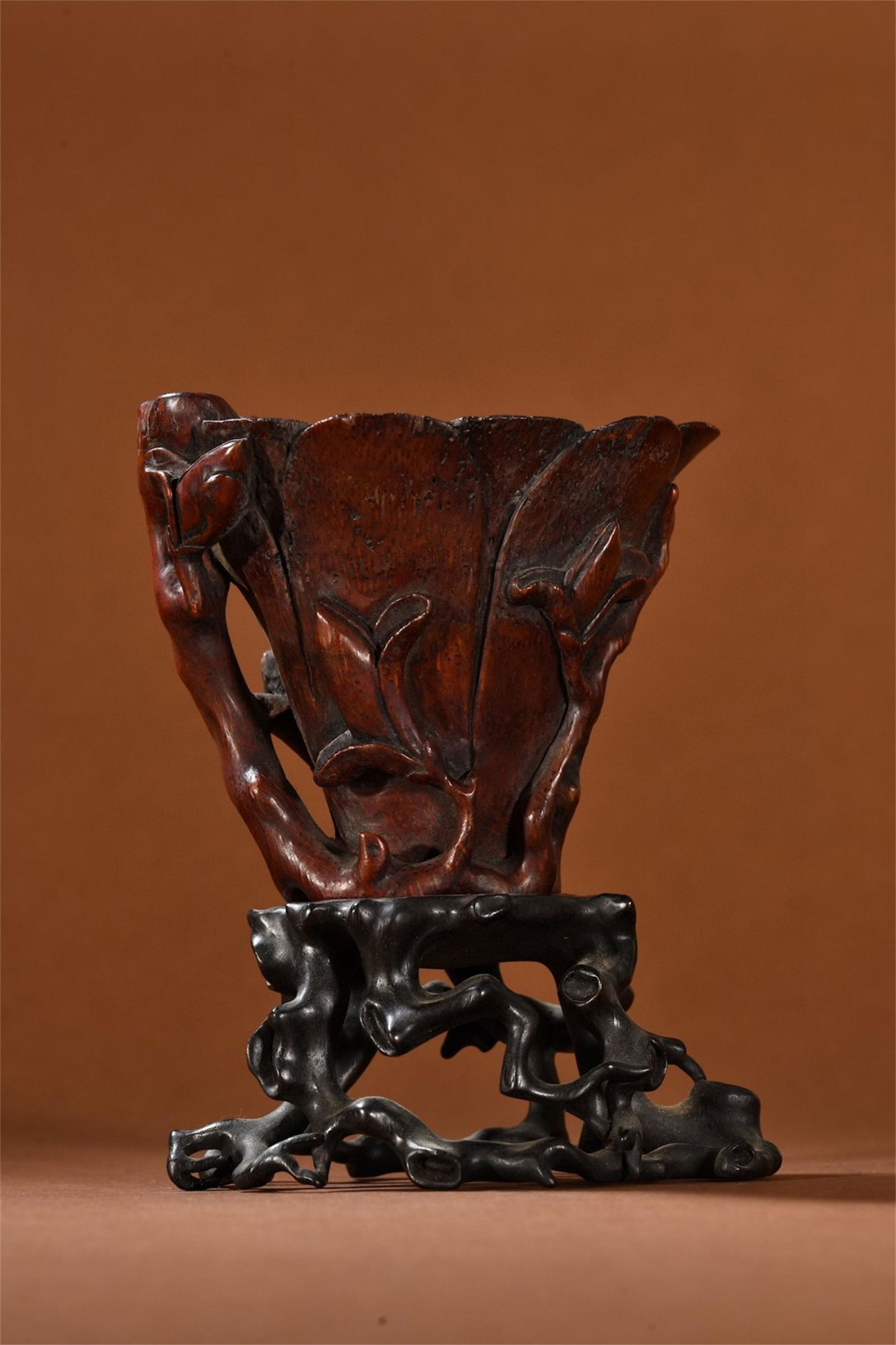 A Chinese Carved Bamboo Flower Cup (1 of 9)