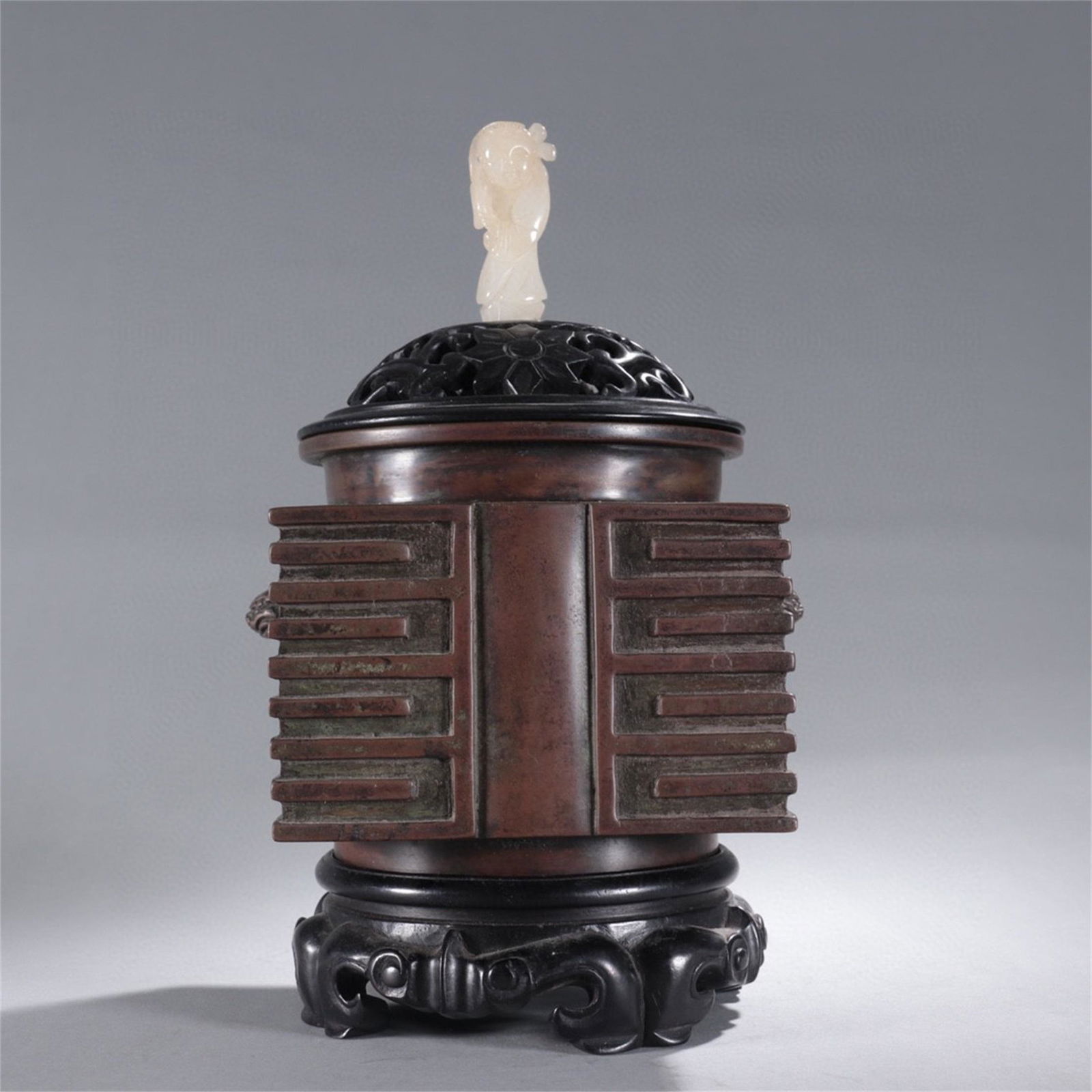 A Chinese Bronze Square Incense Burner (1 of 9)