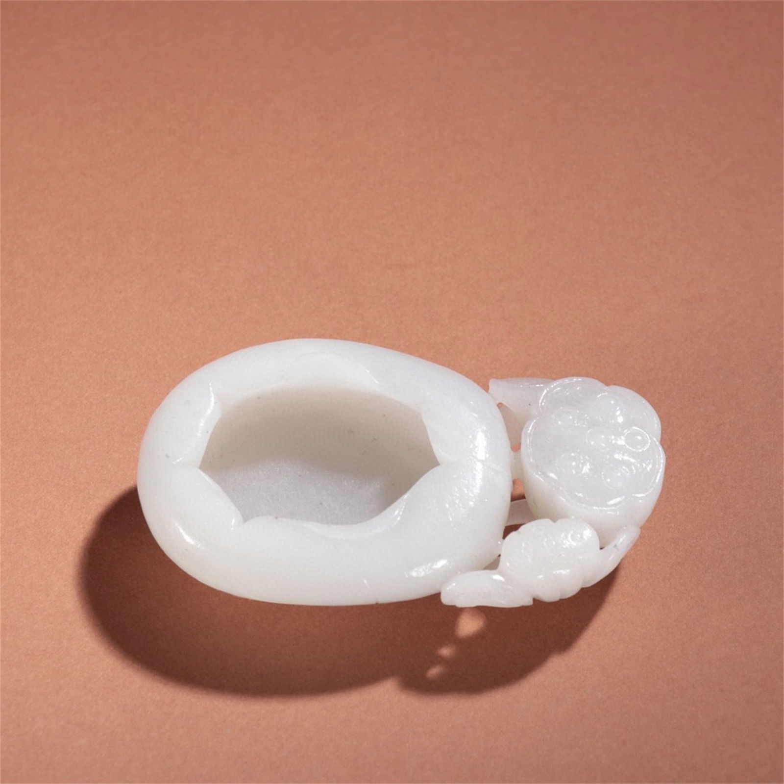 A Chinese Carved Jade Lotus Shaped Brush Washer (1 of 9)