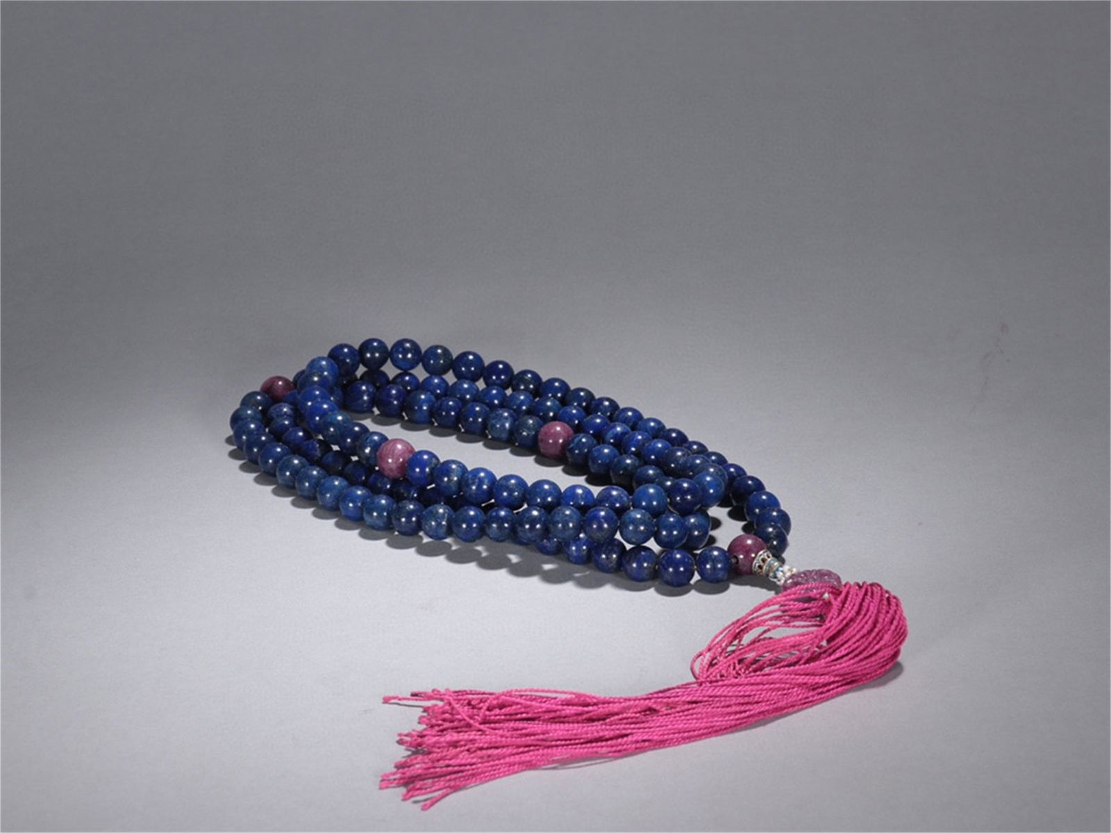 Chinese Carved Lapis 108 Prayer Beads (1 of 9)