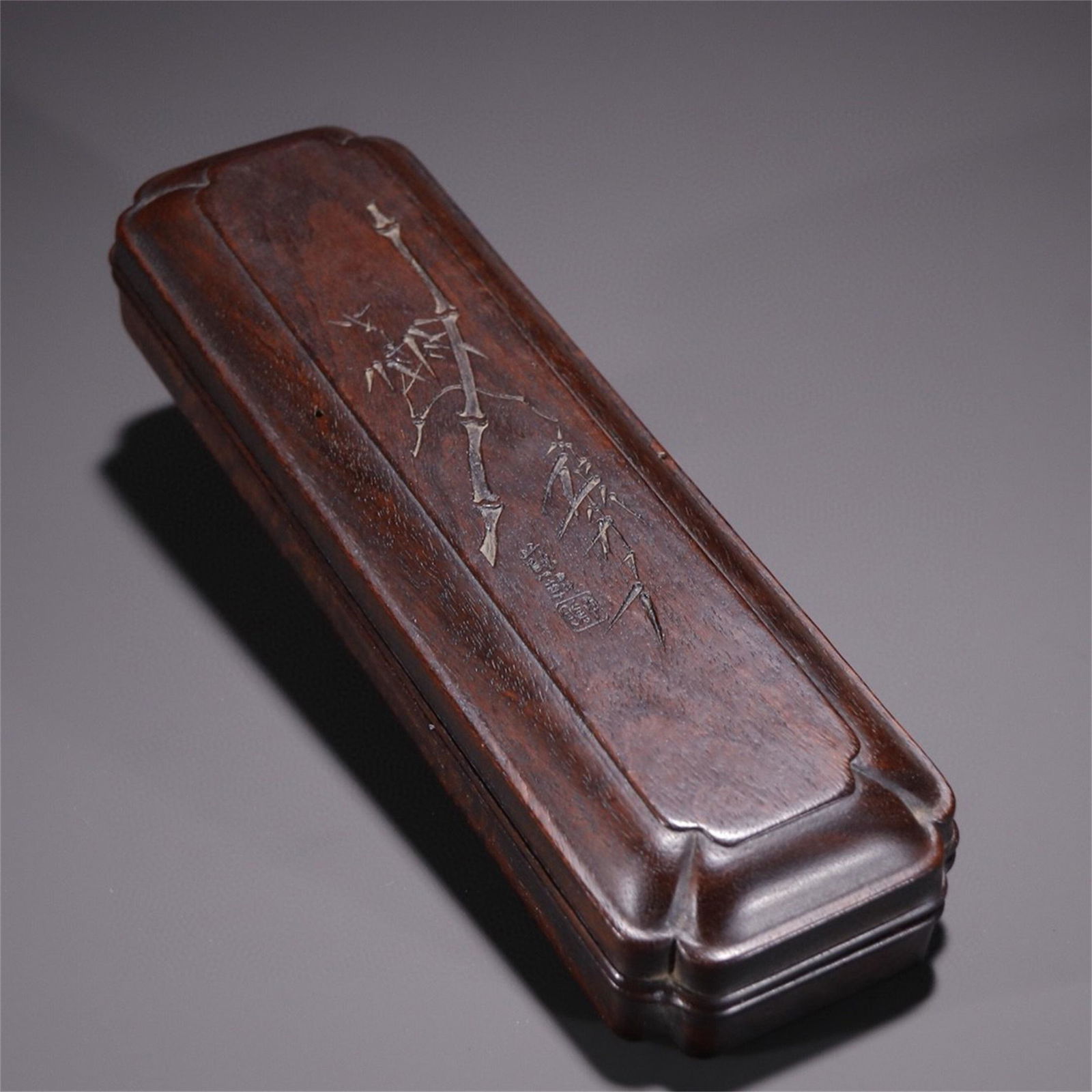 A Chinese Carved Zitan Wood Lidded Box (1 of 9)