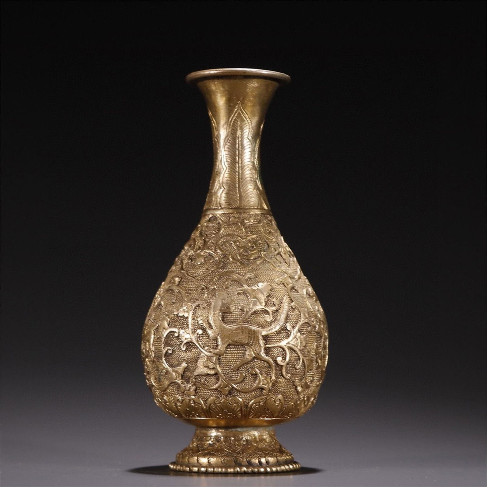 A Chinese Gilt Bronze Vase with Beast Pattern (1 of 9)