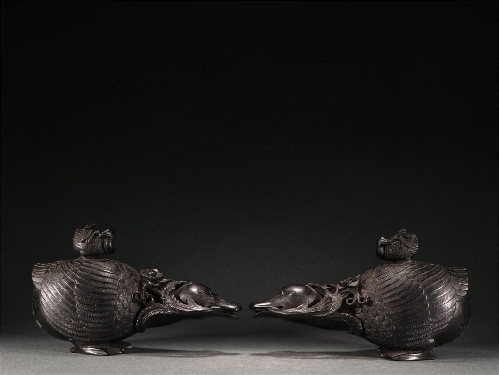 A Pair of Carved Agarwood Beast Shaped Decorations (1 of 9)