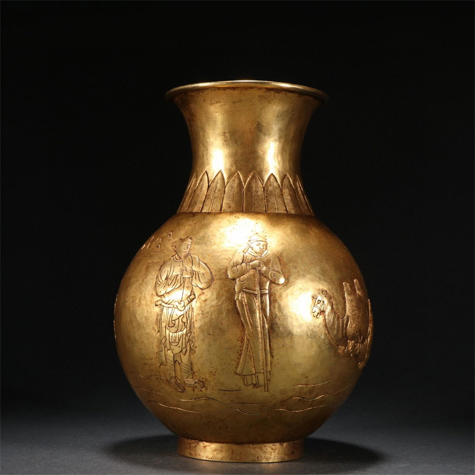 A Chinese Gilt Bronze Figure Vase (1 of 9)