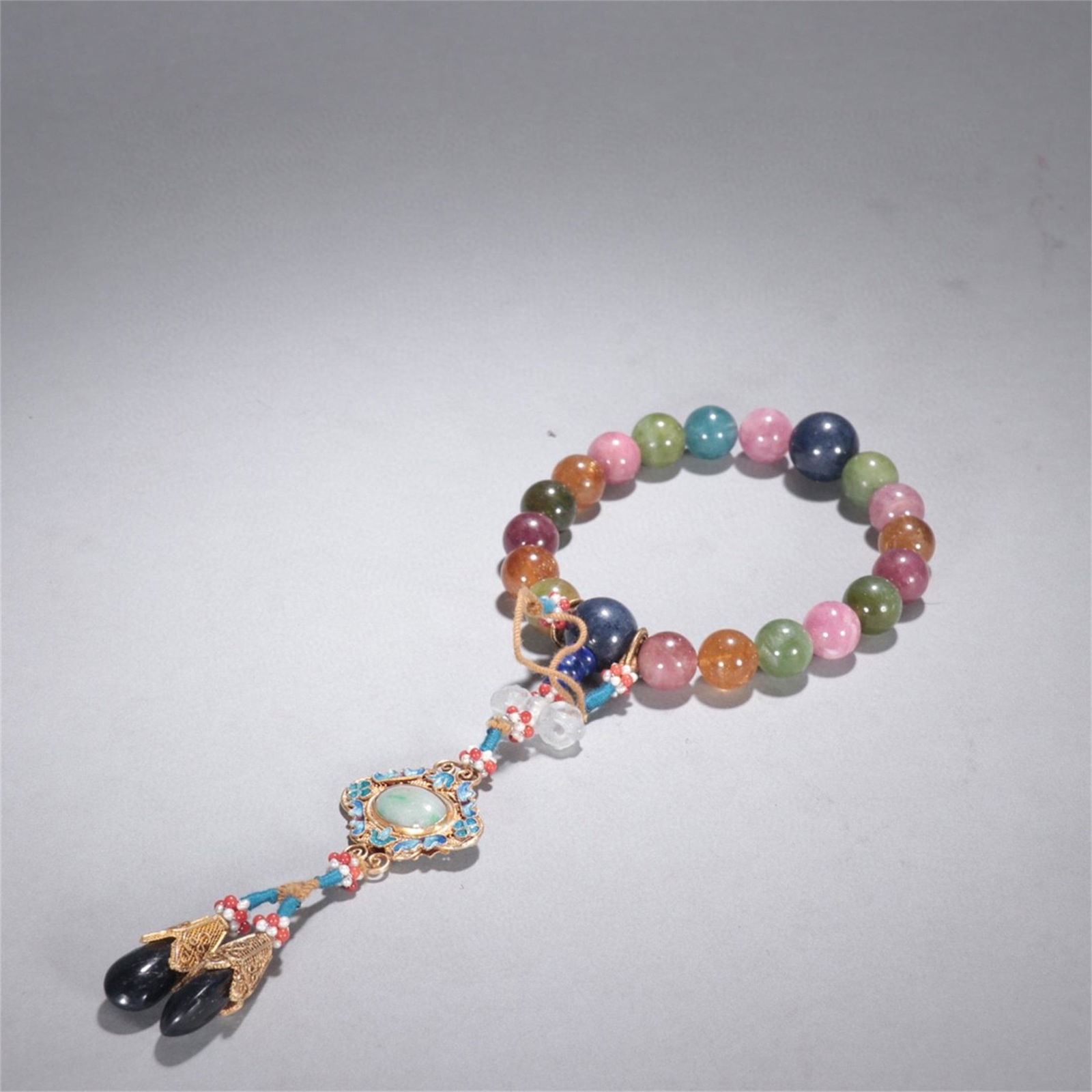 A Chinese Tourmaline 18 Buddha Prayer Beads Bracelet (1 of 9)