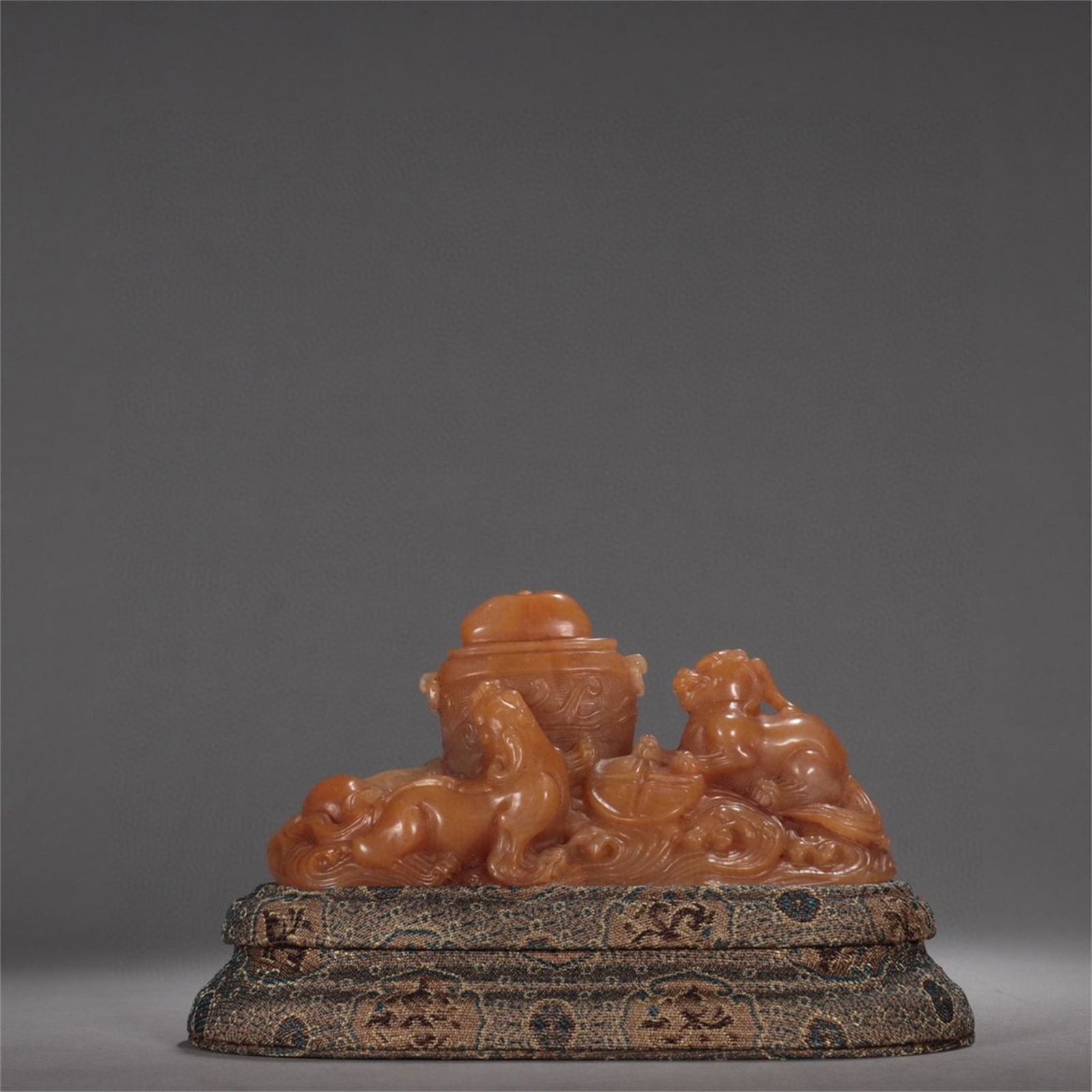 A Chinese Tianhuang Stone Beast Patterned Decoration (1 of 9)