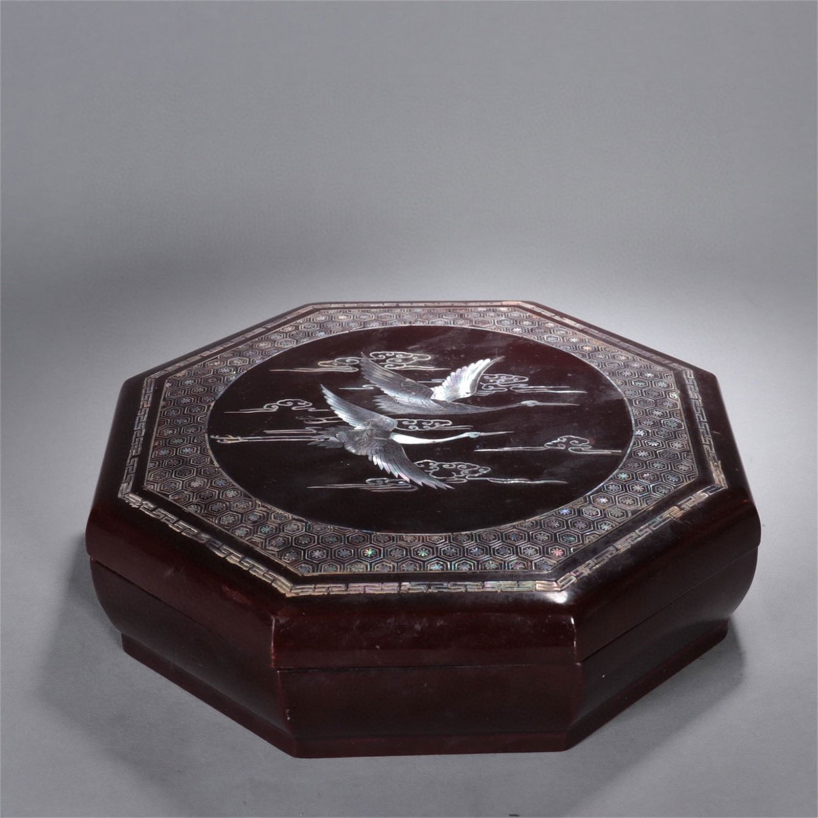 A Chinese Carved Lacquer Box with Lid (1 of 9)