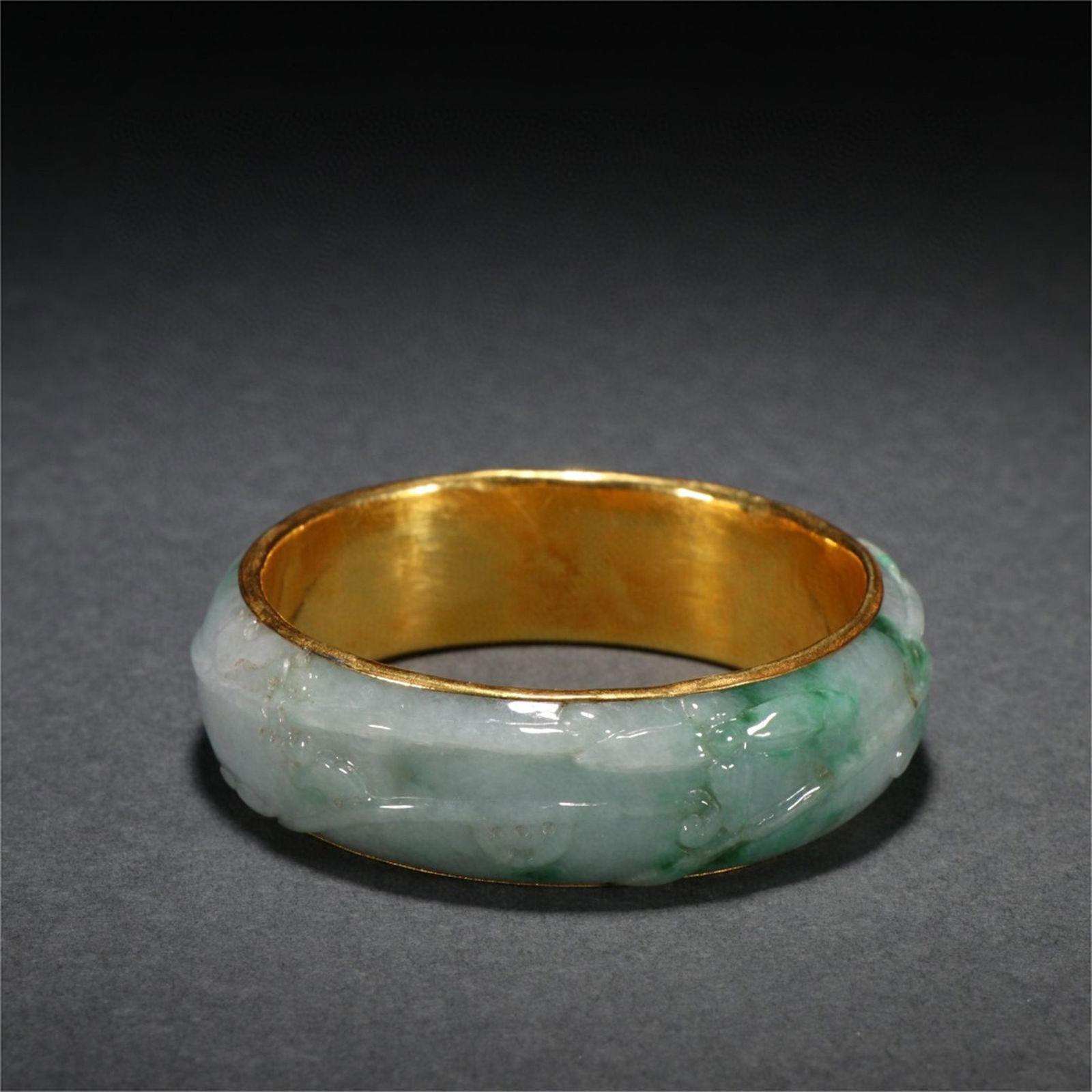 A Chinese Carved Jadeite Bracelet (1 of 9)