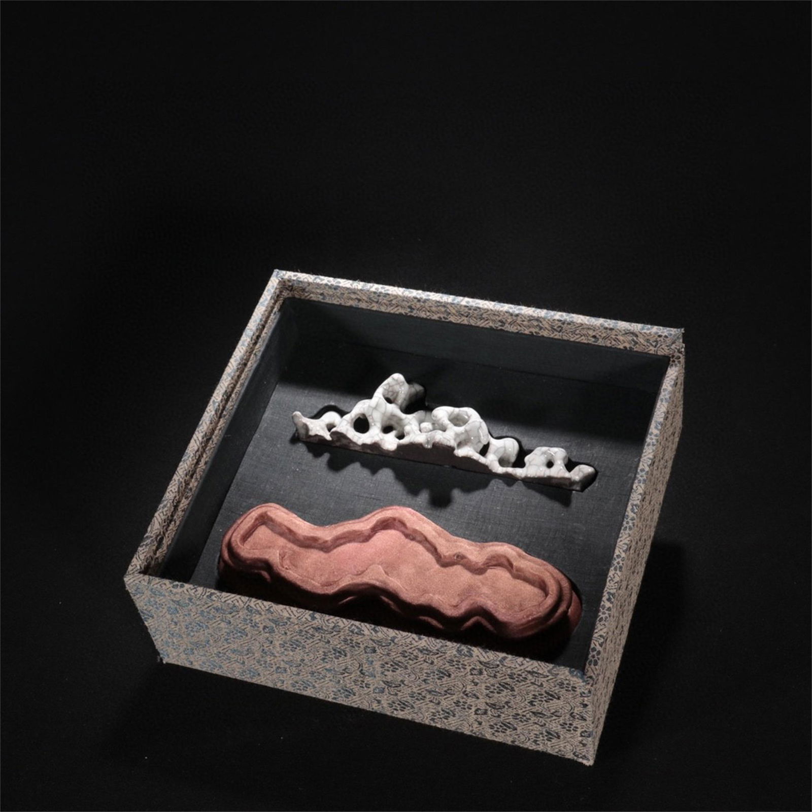 A Chinese Guan Glazed Porcelain Brush Rest (1 of 9)