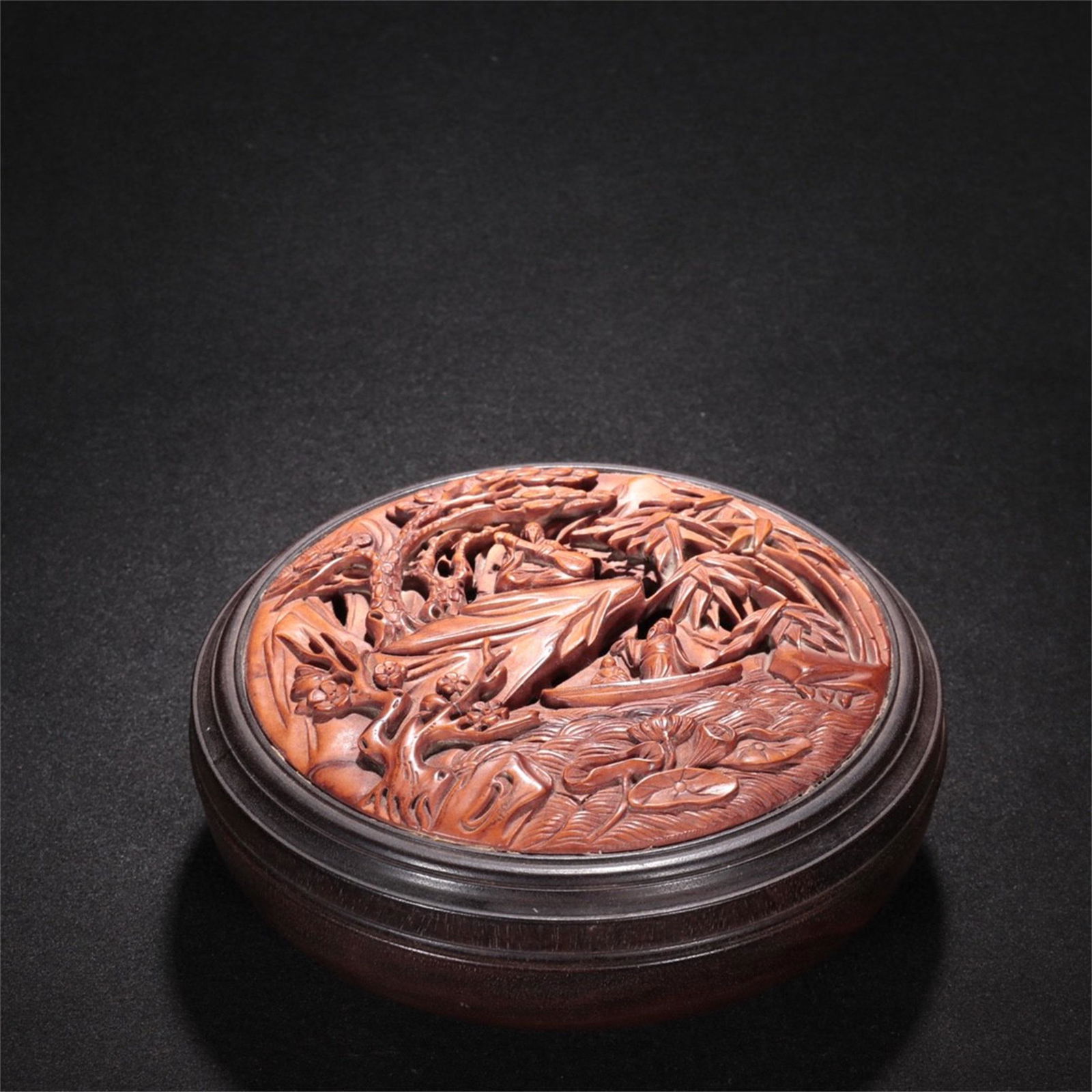 A Chinese Zitan Wood Box with Lid (1 of 9)