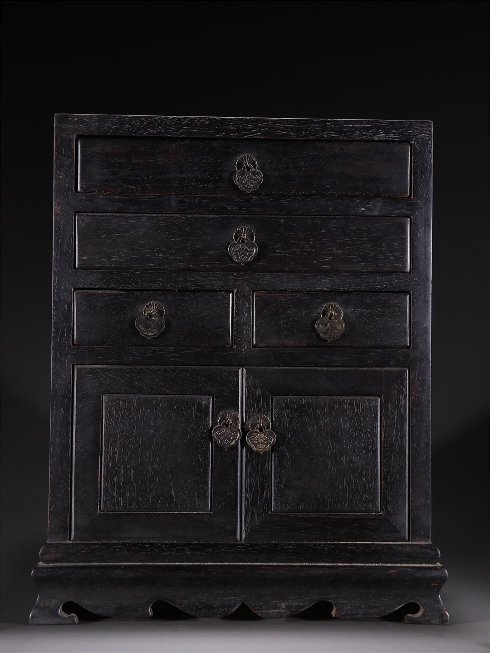 A Chinese Carved Zitan Wood Cabinet (1 of 9)