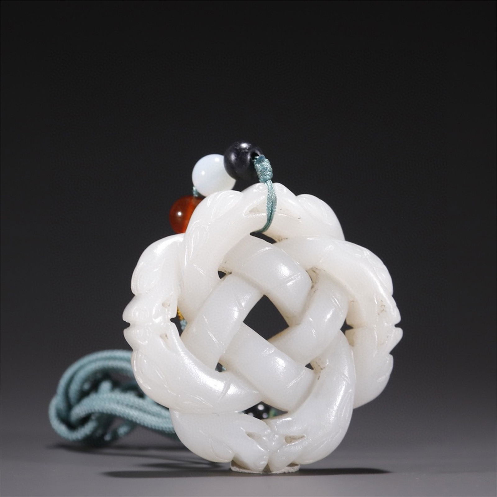 A Chinese Carved Jade Dragon Plate (1 of 9)