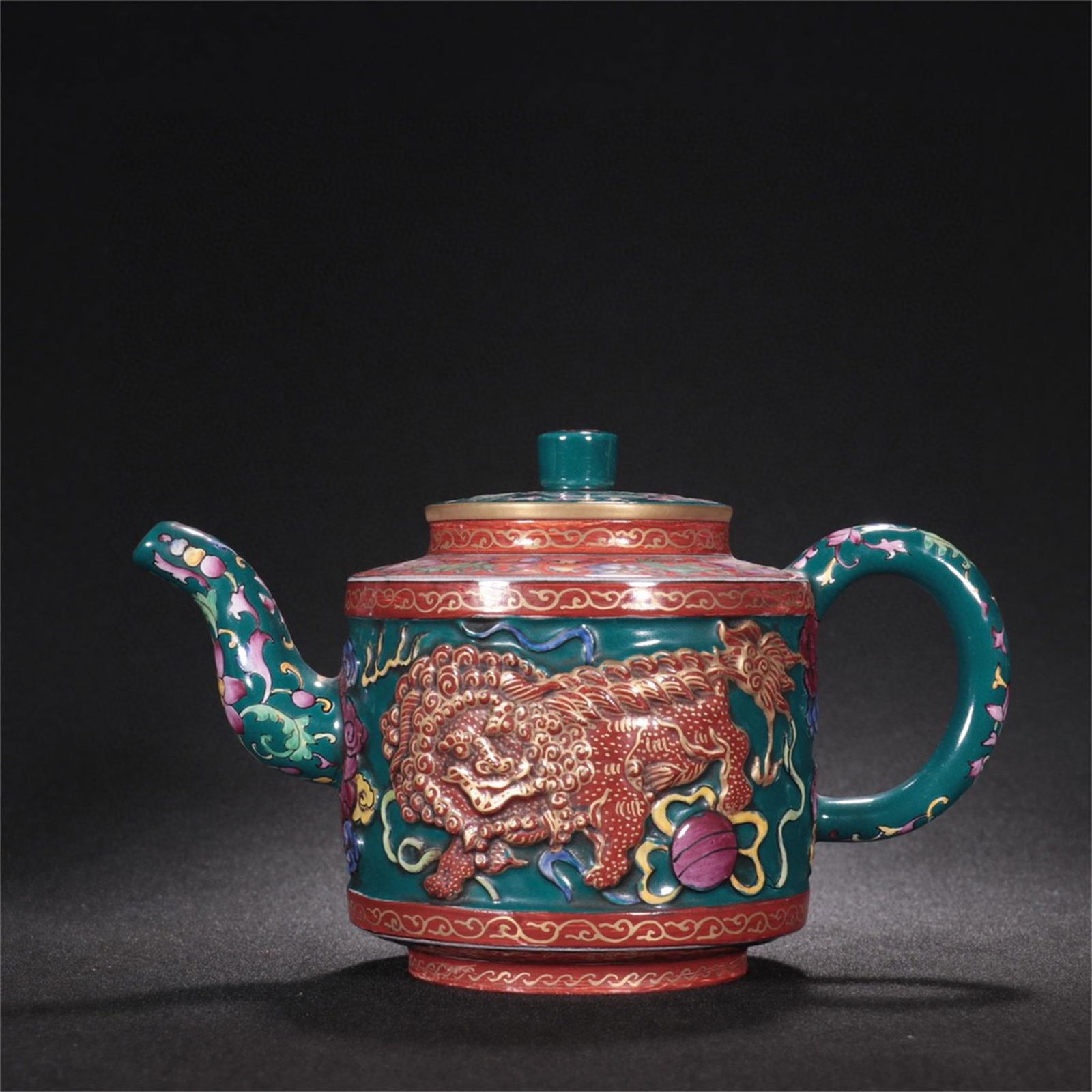 A Chinese Yixing Zisha Teapot with Beast (1 of 9)