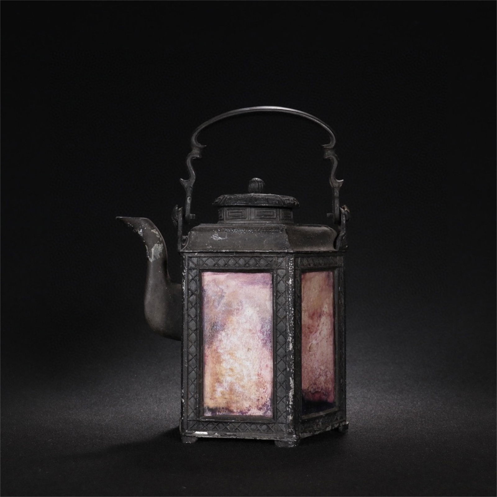 A Chinese Pewter Tea Pot with Handle (1 of 9)