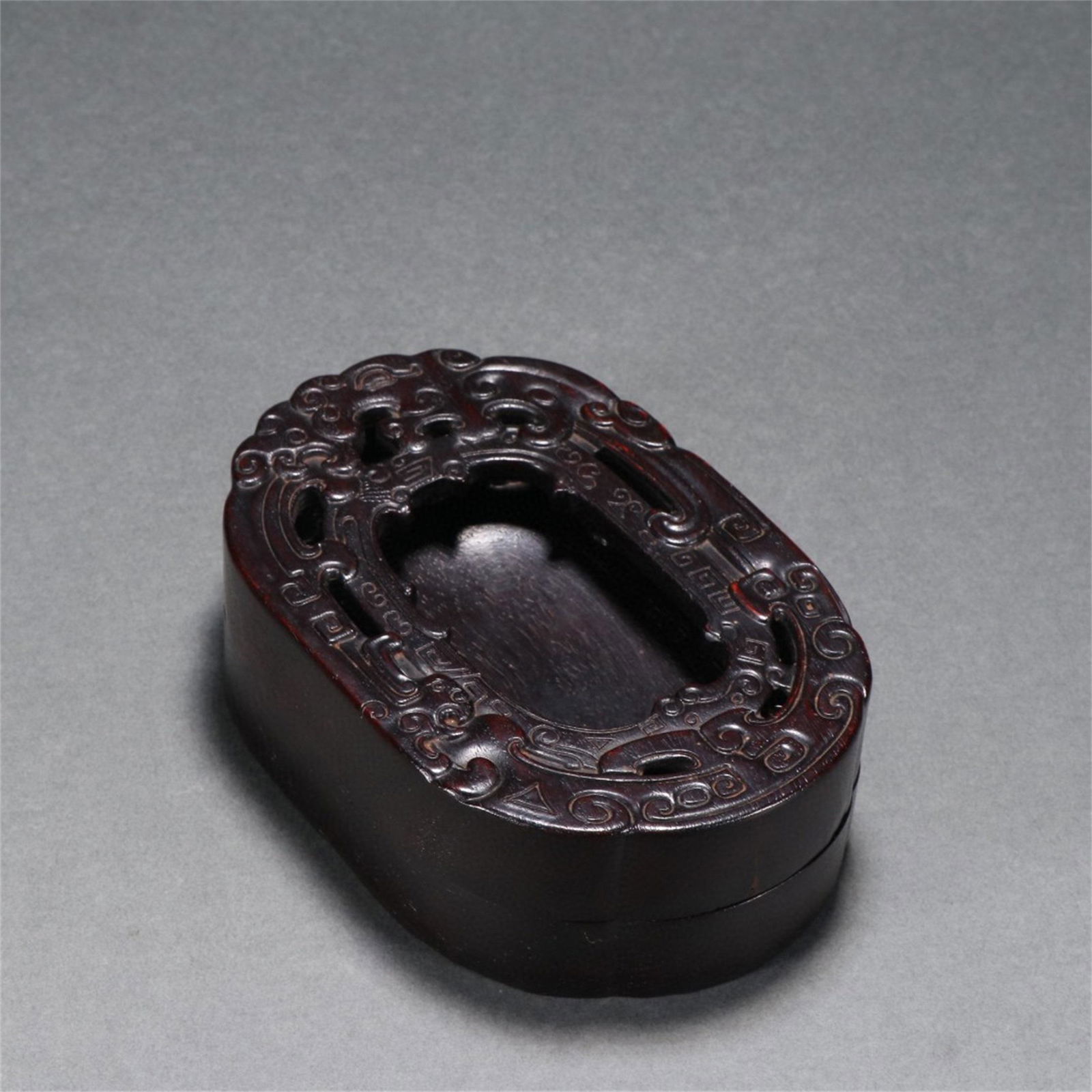 A Chinese Carved Zitan Wood Ink Slab (1 of 9)