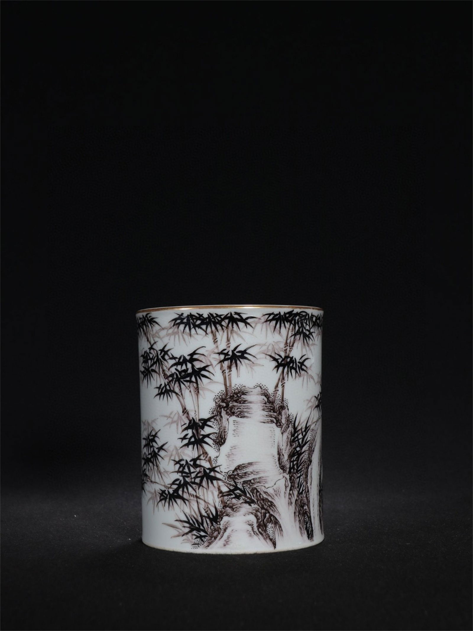 A Chinese Bamboo Patterned Porcelain Brush Pot (1 of 9)