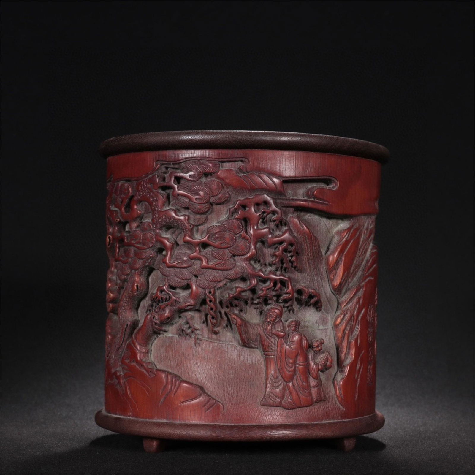 A Chinese Carved Bamboo Figure Patterned Brush Pot (1 of 9)