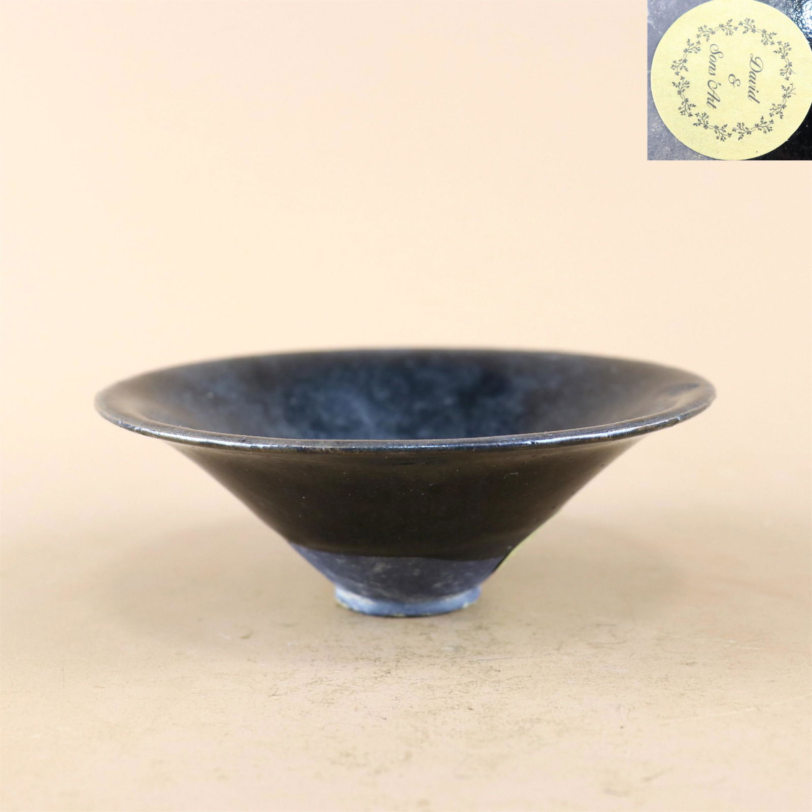 A Chinese Black Glazed Porcelain Flower Bowl (1 of 7)