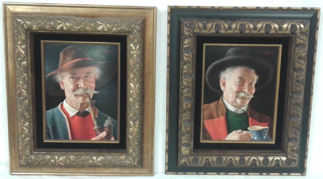 2 framed signed O (Otto) Eichinger oil on board- (1 of 6)