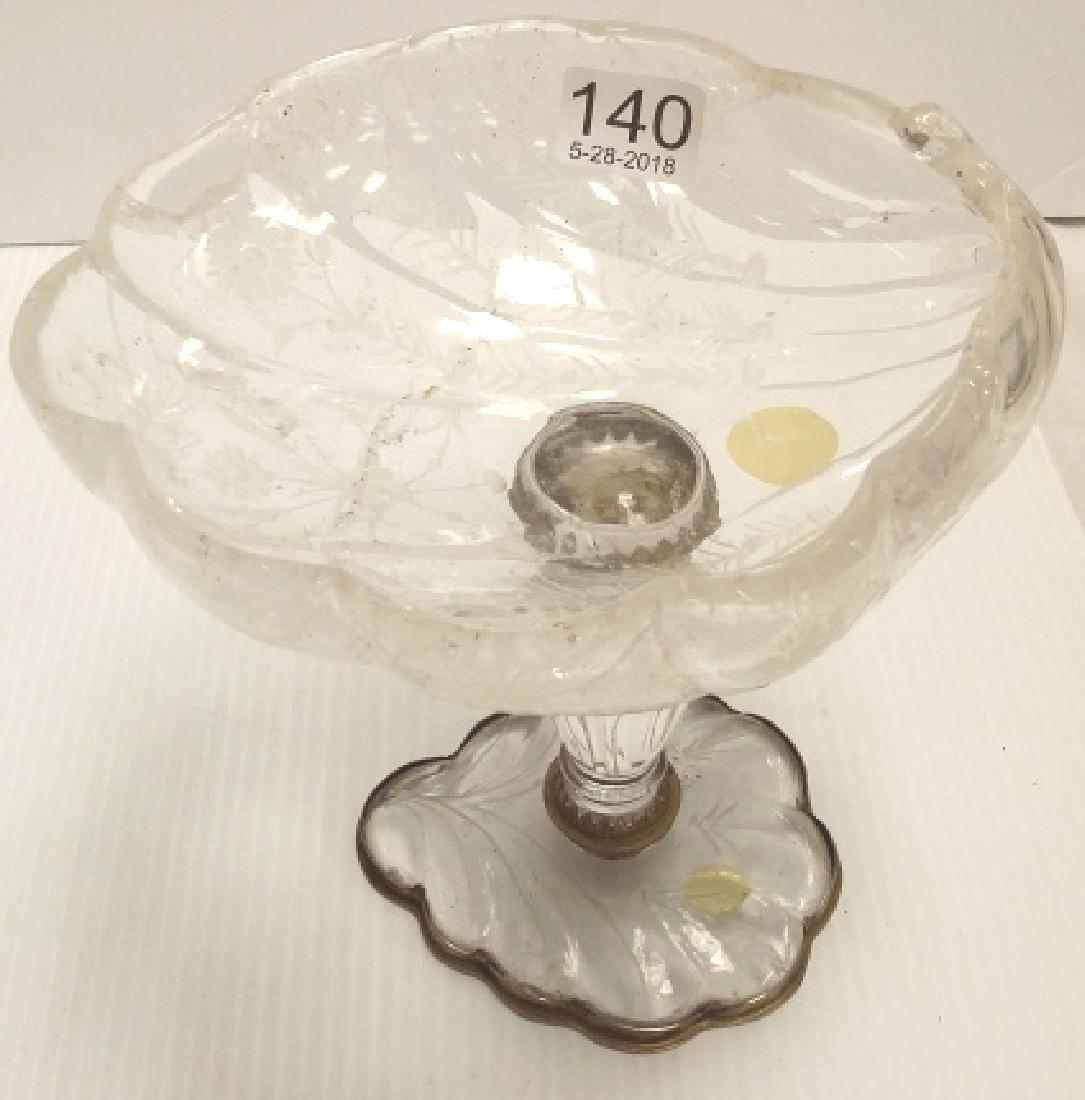 Antique French rock crystal compote with silver mounts (1 of 7)
