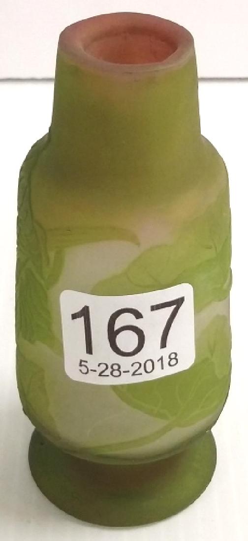 Signed Galle cameo cabinet vase- 4" (1 of 6)