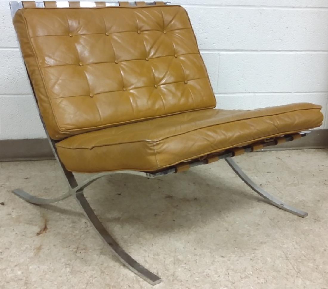 Vintage 1960's Barcelona chair with leather cushions-: Vintage 1960's Barcelona chair with leather cushions- Selig tag