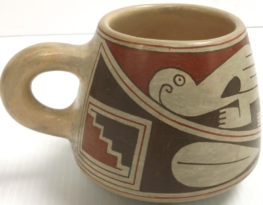 Signed Juan Quezada Southwest pottery mug 4" (1 of 3)