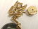 Pair 14K gold & carved jade drop earrings - 4