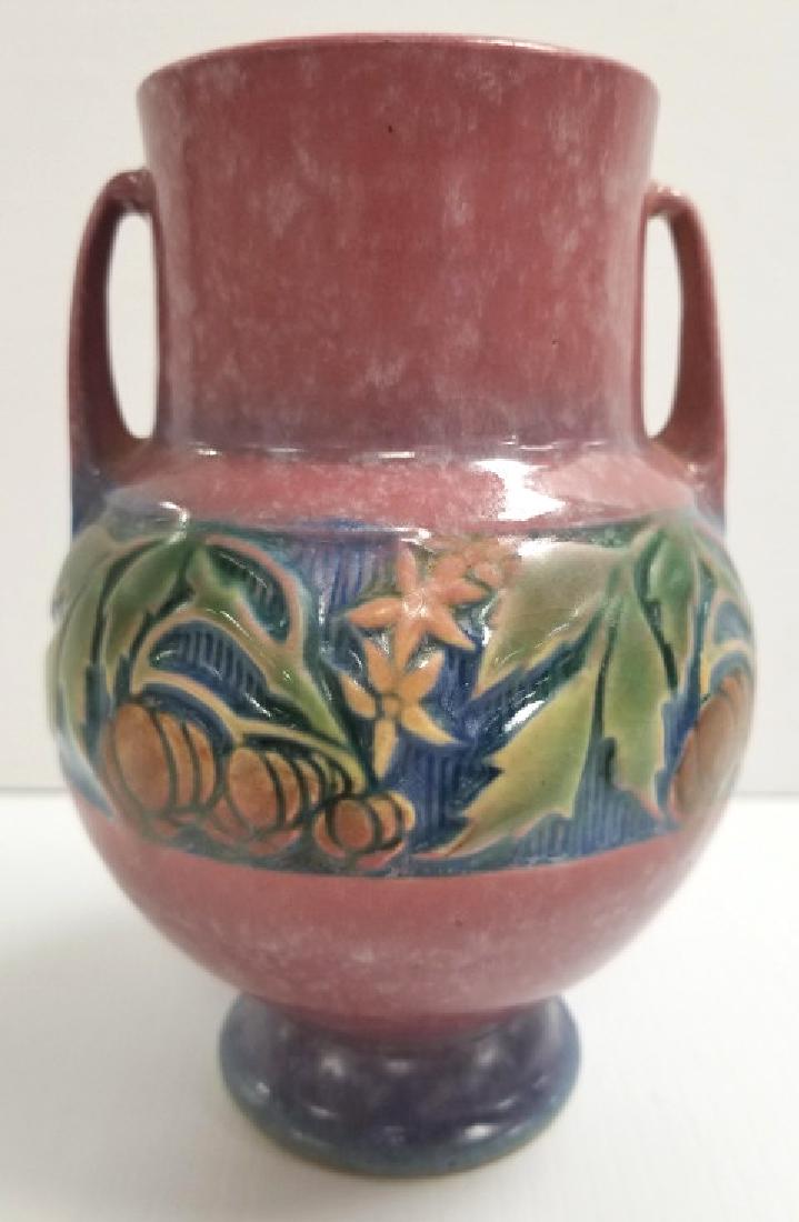 Unsigned 6 1/2" Roseville Baneda 2-handled vase (1 of 5)