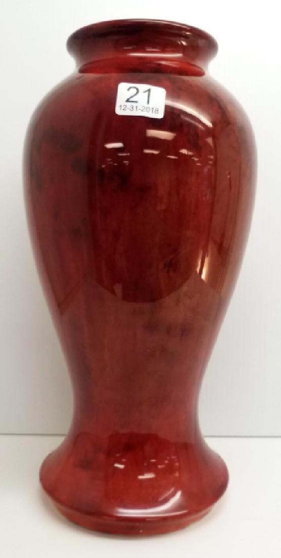 12" signed red flambe Moorcroft vase (1 of 3)