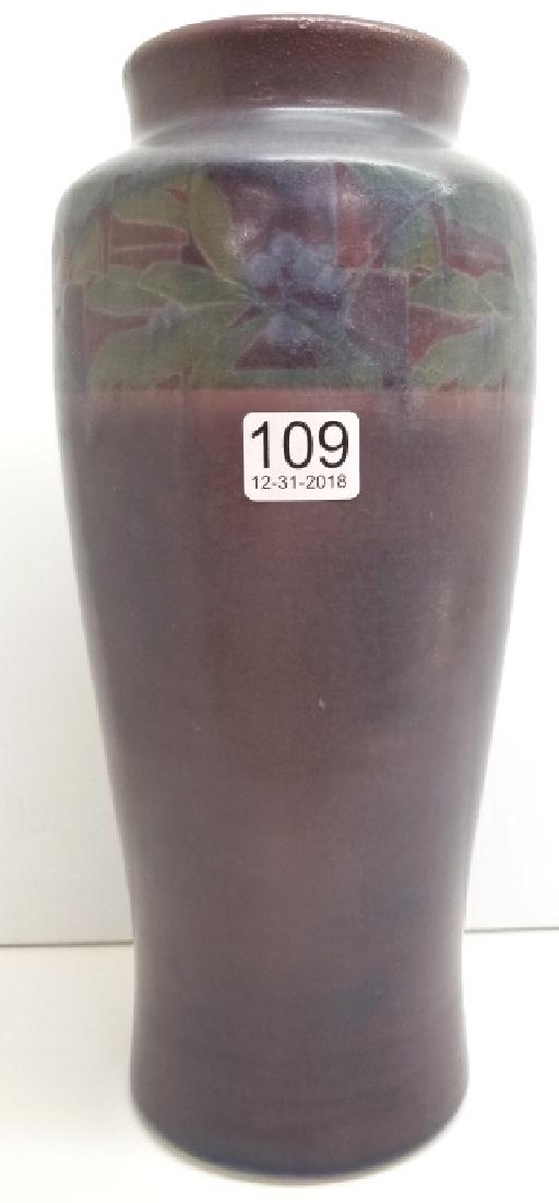 11 1/2 Rookwood artist signed Sara Sax, dated 1914,: 11 1/2 Rookwood artist signed Sara Sax, dated 1914, vellum vase (minor nick to rim)