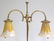 Ornate brass desk lamp with 2 signed Steuben pulled - 2