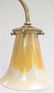 Ornate brass desk lamp with 2 signed Steuben pulled - 3
