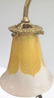 Ornate brass desk lamp with 2 signed Steuben pulled - 4