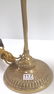 Ornate brass desk lamp with 2 signed Steuben pulled - 5