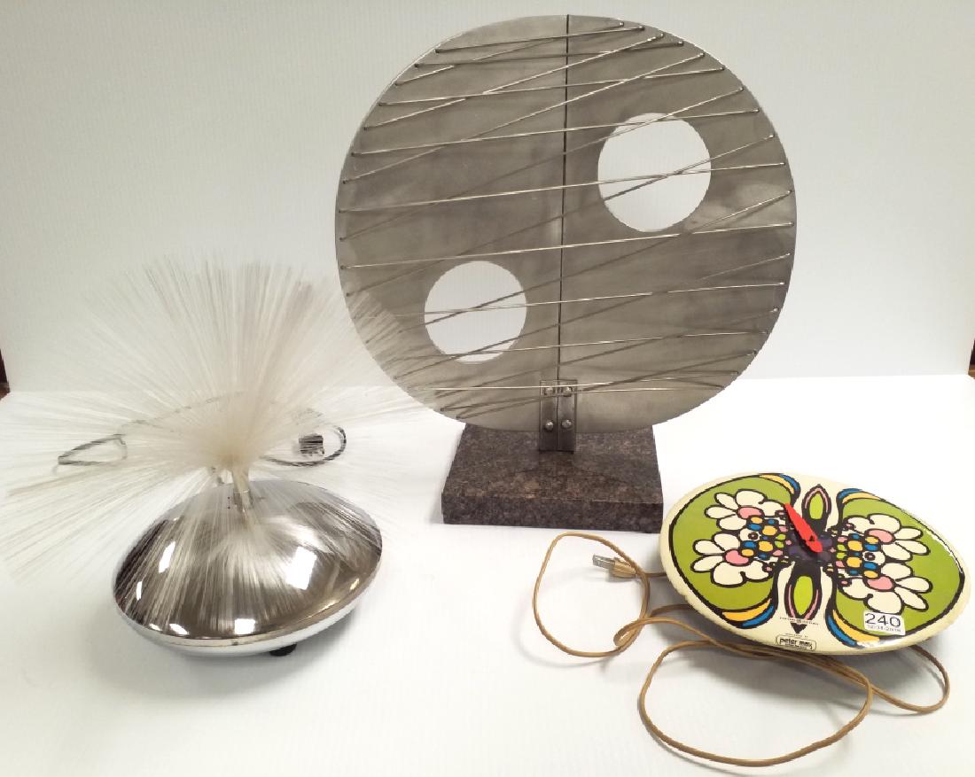 Peter Max Clock, mod fiber optic lamp & a mod metal (1 of 11)