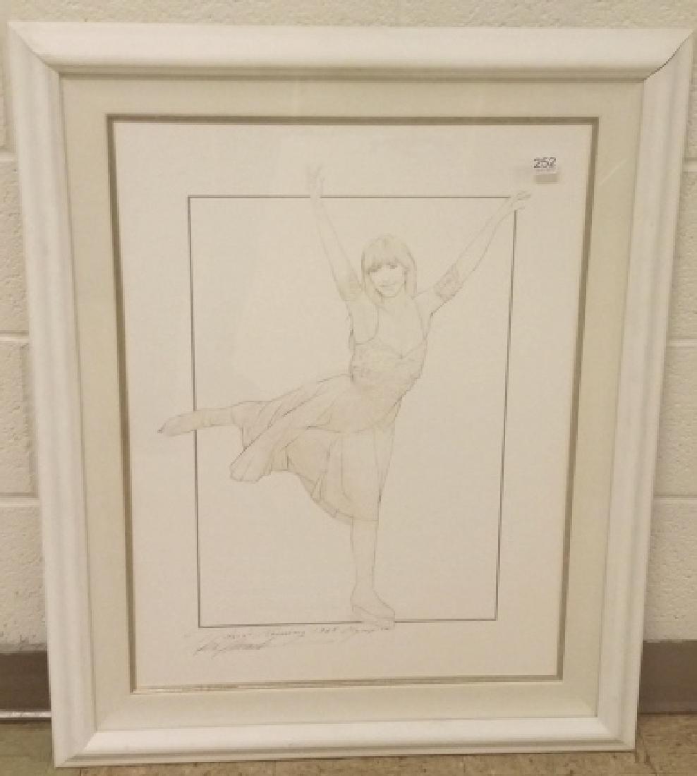 Framed signed Bill Mack Peggy Fleming artwork 1998: Framed signed Bill Mack Peggy Fleming artwork 1998 World Championships Minneapolis 28" x 34" overall