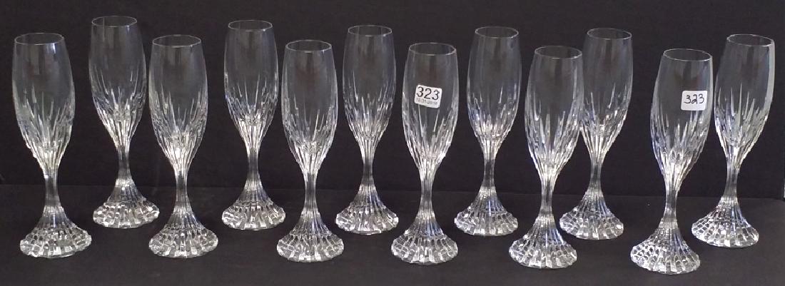 12 signed Baccarat cut glass flutes (1 of 5)