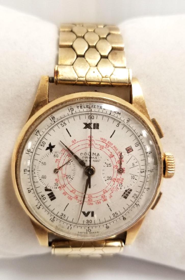 Vintage Dogma Prima chronograph men's watch in 18K case (1 of 5)