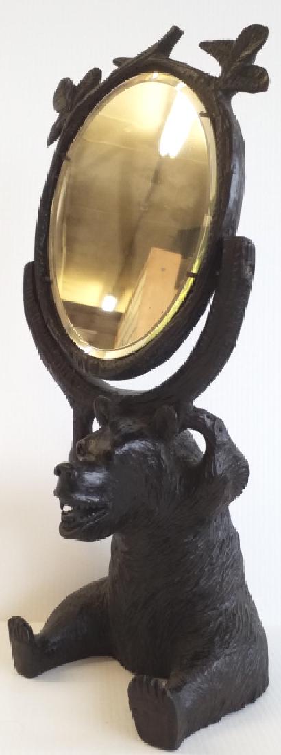 Antique Black Forest carved bear with beveled swivel (1 of 4)