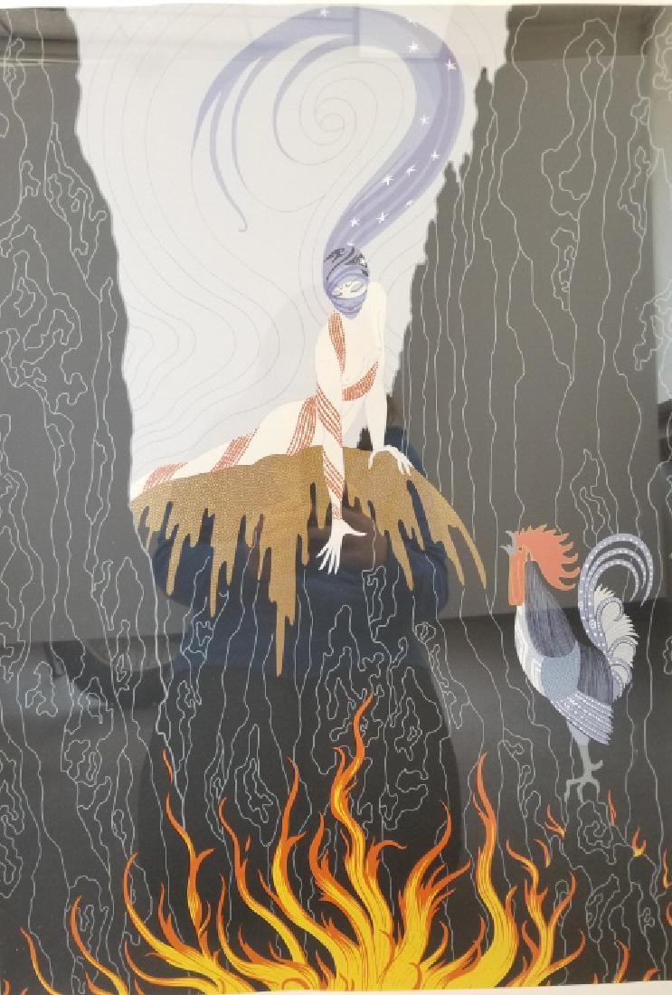 Framed pencil signed Erte & numbered 205/300 print (as (1 of 6)