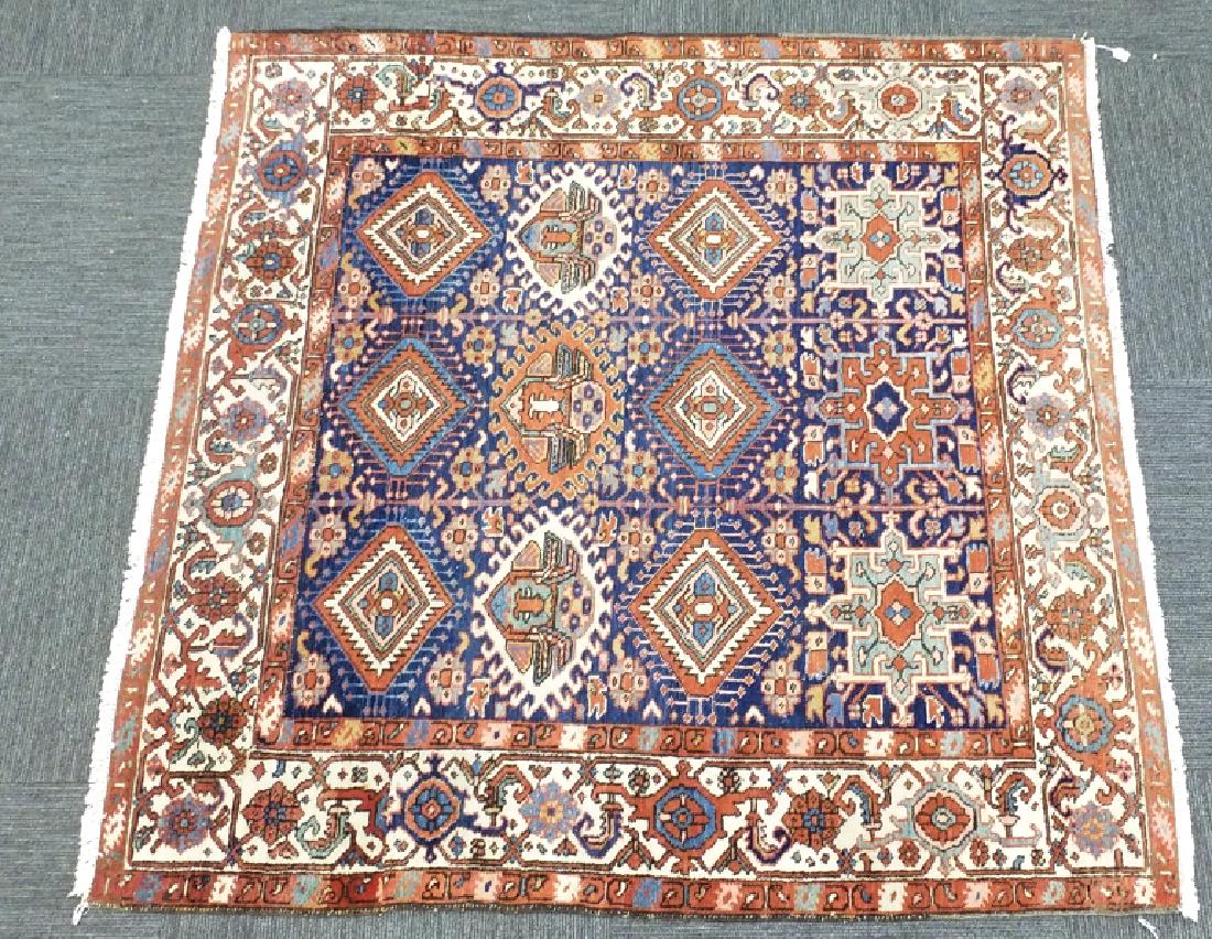Antique handmade oriental rug approx. 5' x 5' (1 of 6)